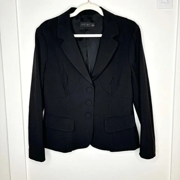 Iris Setlakwe Wool Black Blazer Size 8 Office Modern Classic Dark Academia - Picture 2 of 6